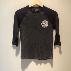 Vans off the wall baseball tee 3/4 sleeve shirt